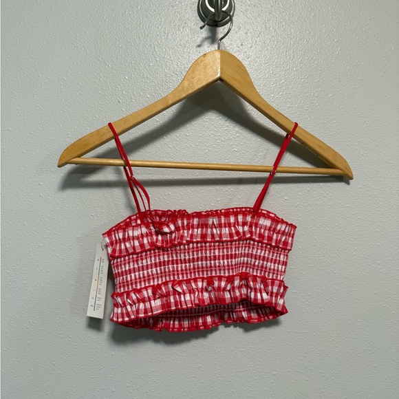 Colsie Red & White Gingham Bralette / Crop Top – Ruffle Trim – NWT – Size XS - Picture 2 of 3